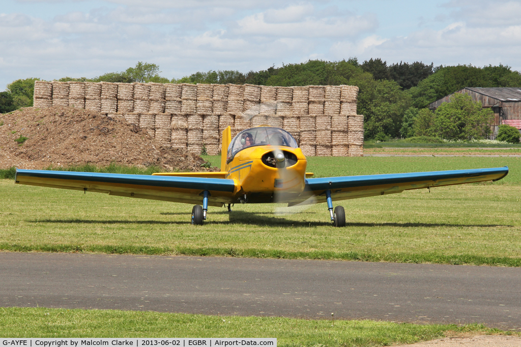 G-AYFE, 1971 Rollason Druine D-62C Condor C/N RAE/646, Rollason Druine D-62C Condor at The Real Aeroplane Company's Jolly June Jaunt, Breighton Airfield, 2013.