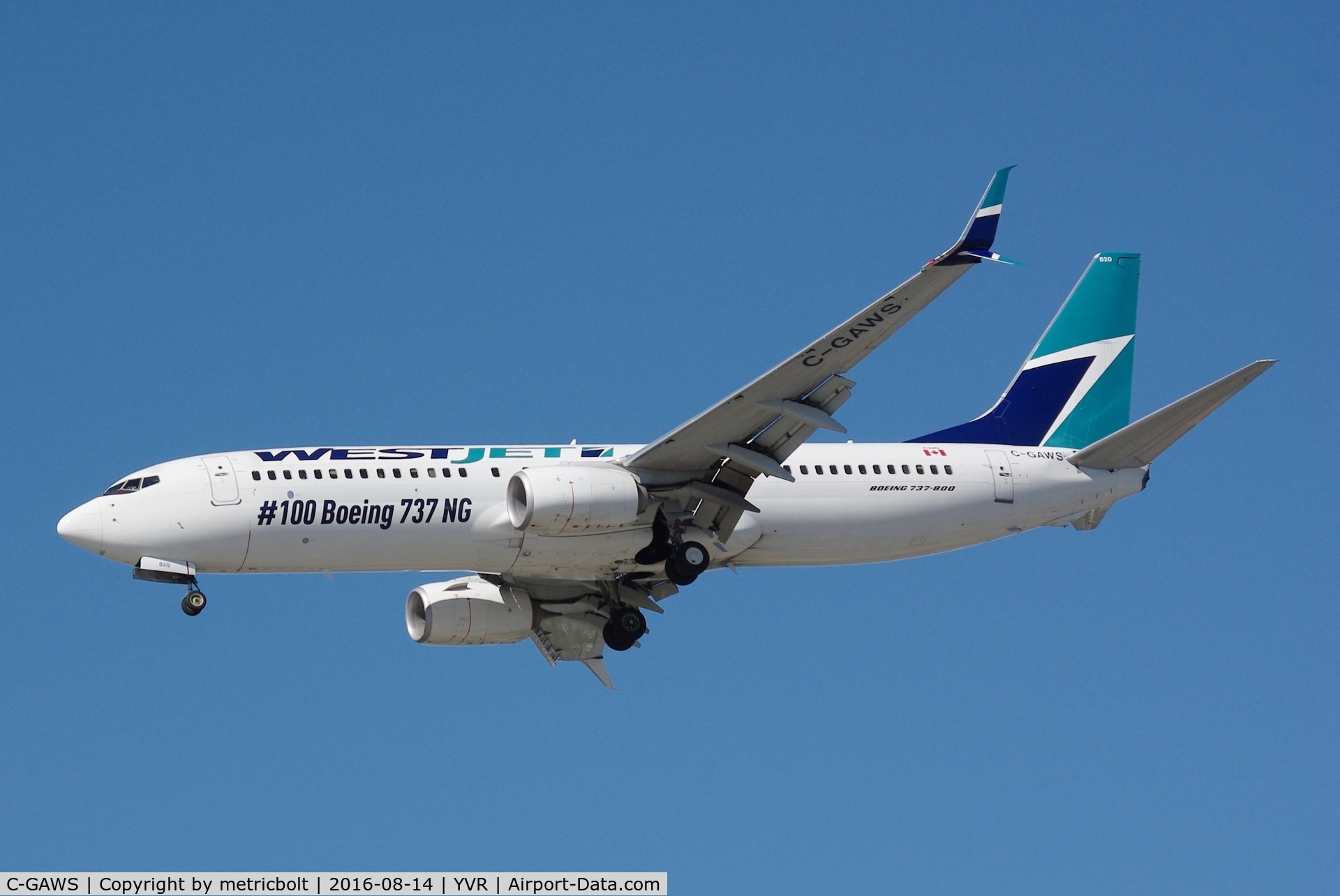 C-GAWS, 2012 Boeing 737-8CT C/N 38880, Arrival in YVR