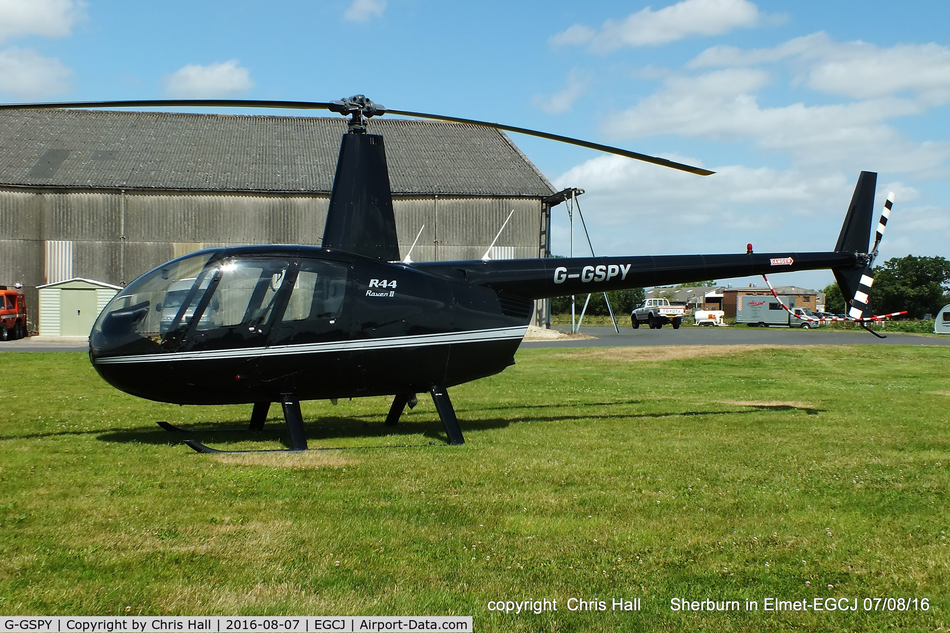 G-GSPY, 2005 Robinson R44 Raven II C/N 10772, at Sherburn in Elmet