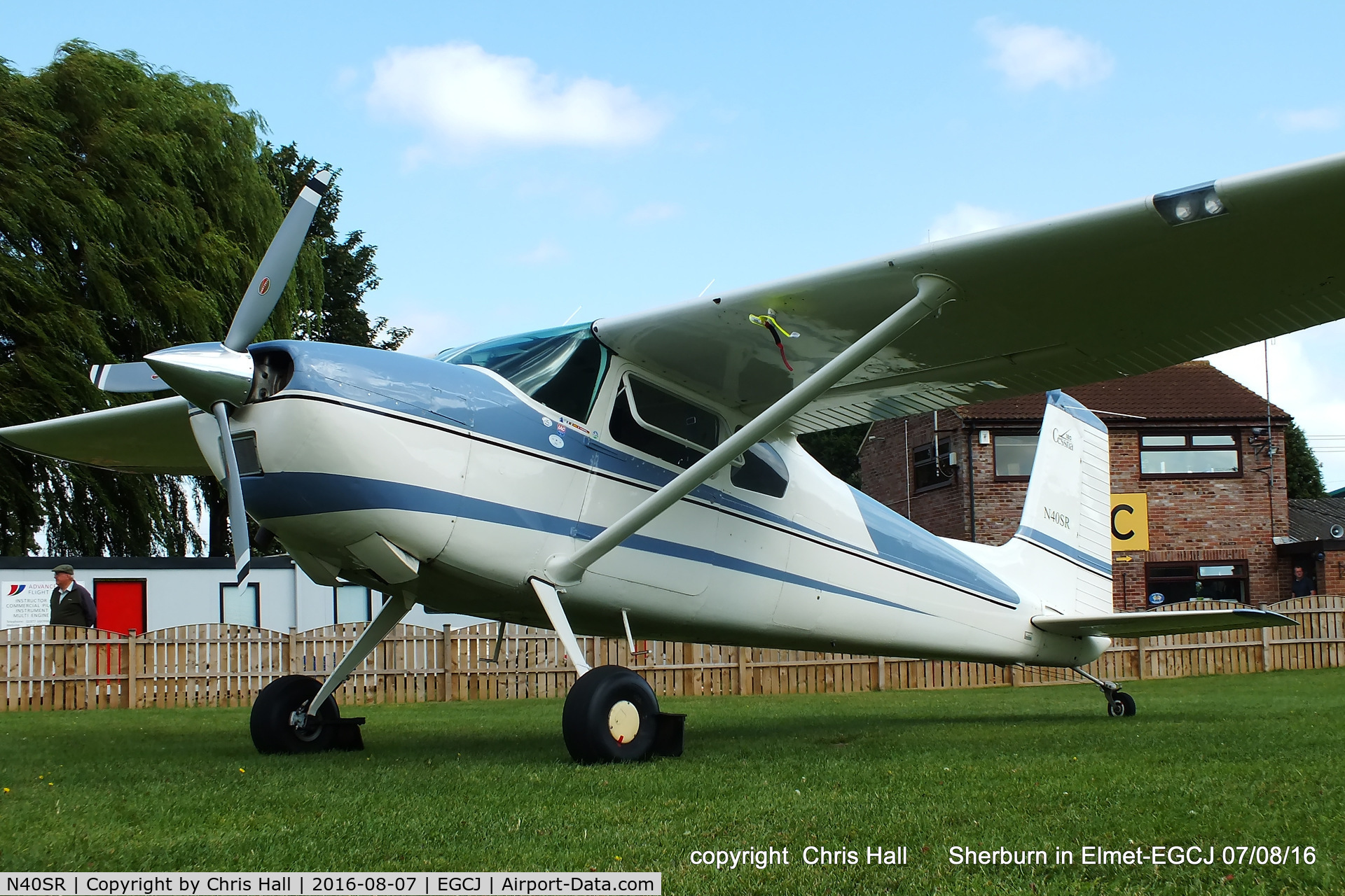 N40SR, 1962 Cessna 180E C/N 18051093, at the Royal Aero Club (RRRA) Air Race, Sherburn in Elmet