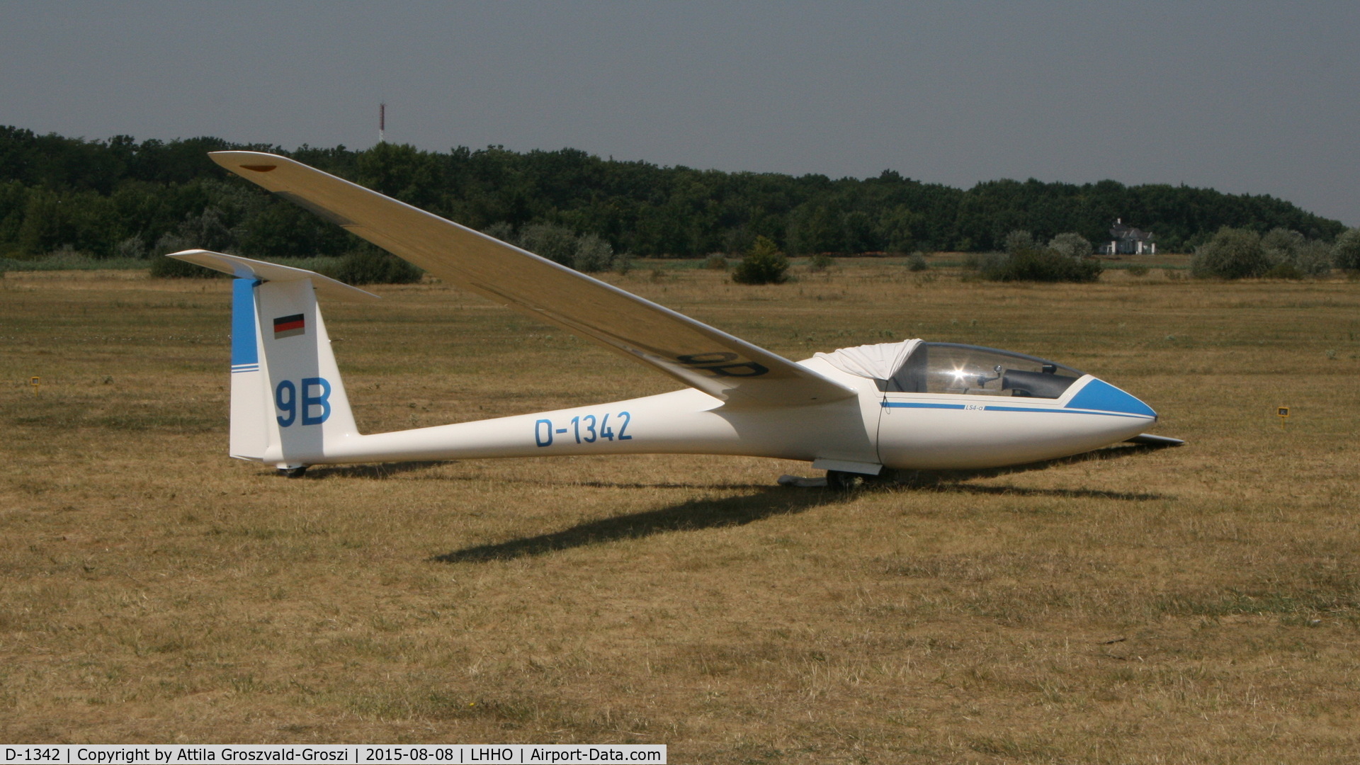 D-1342, 1987 Rolladen-Schneider LS-4A C/N 4662, Hajdúszoboszló Airport, Hungary - 60. Hungary Gliding National Championship and third Civis Thermal Cup, 2015