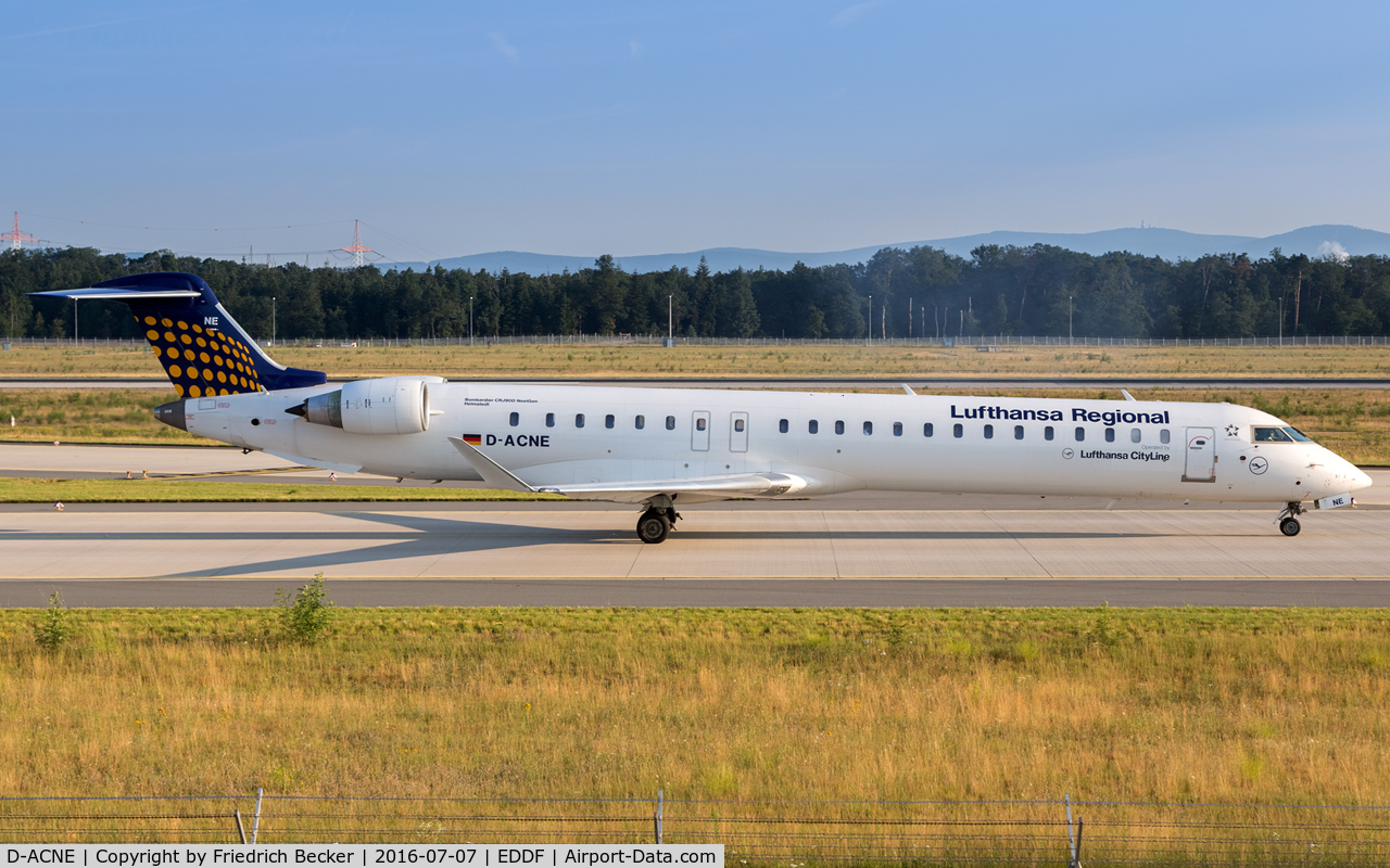 D-ACNE, 2009 Bombardier CRJ-900ER (CL-600-2D24) C/N 15241, taxying to the gate