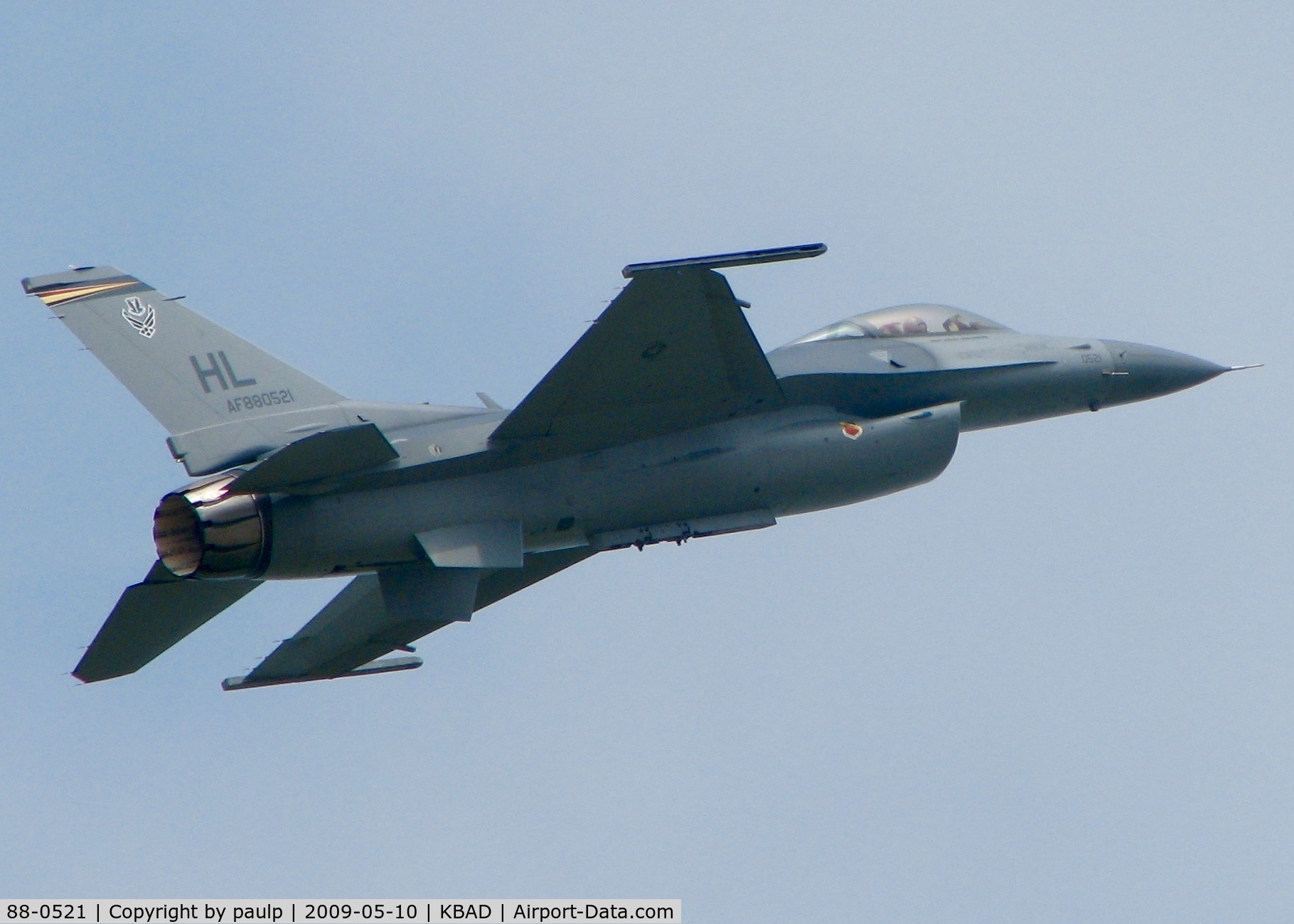 88-0521, 1988 General Dynamics F-16CG Night Falcon C/N 1C-123, At Barksdale Air Force Base.