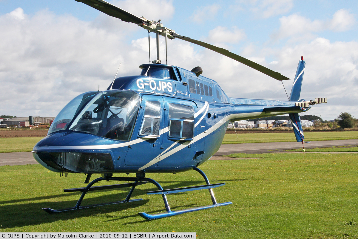 G-OJPS, 1974 Bell 206B JetRanger II C/N 1484, Bell 206B at Breighton Airfield's Helicopter Fly-In in September 2010.