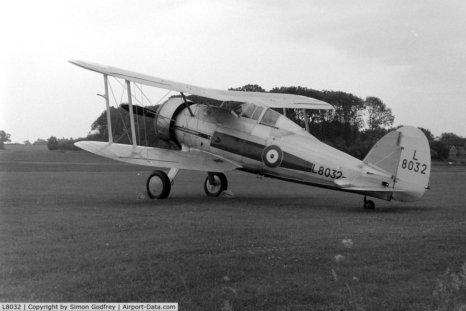L8032, 1937 Gloster Gladiator Mk1 C/N [L8032], Taken at Old Warden around 1983