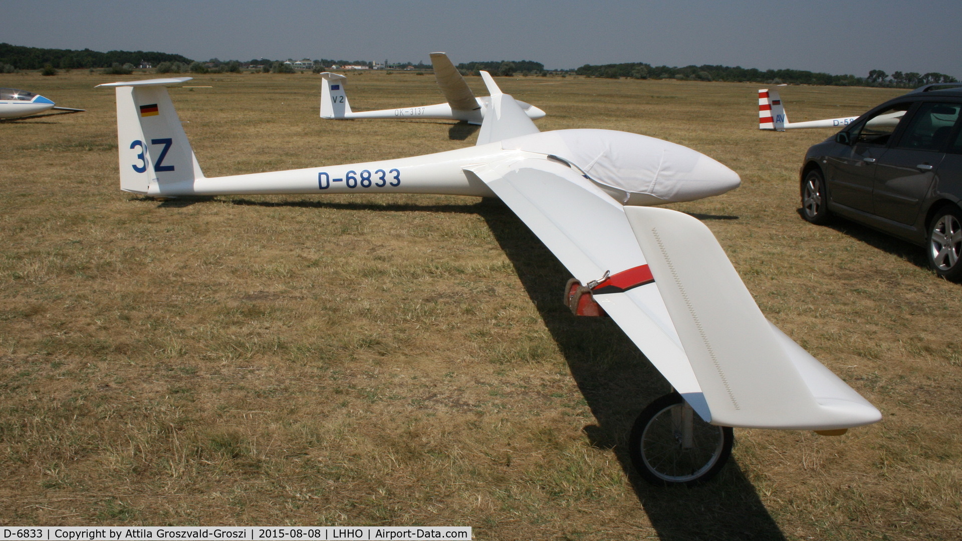 D-6833, 1979 Rolladen-Schneider LS-3a C/N 3338, Hajdúszoboszló Airport, Hungary - 60. Hungary Gliding National Championship and third Civis Thermal Cup, 2015