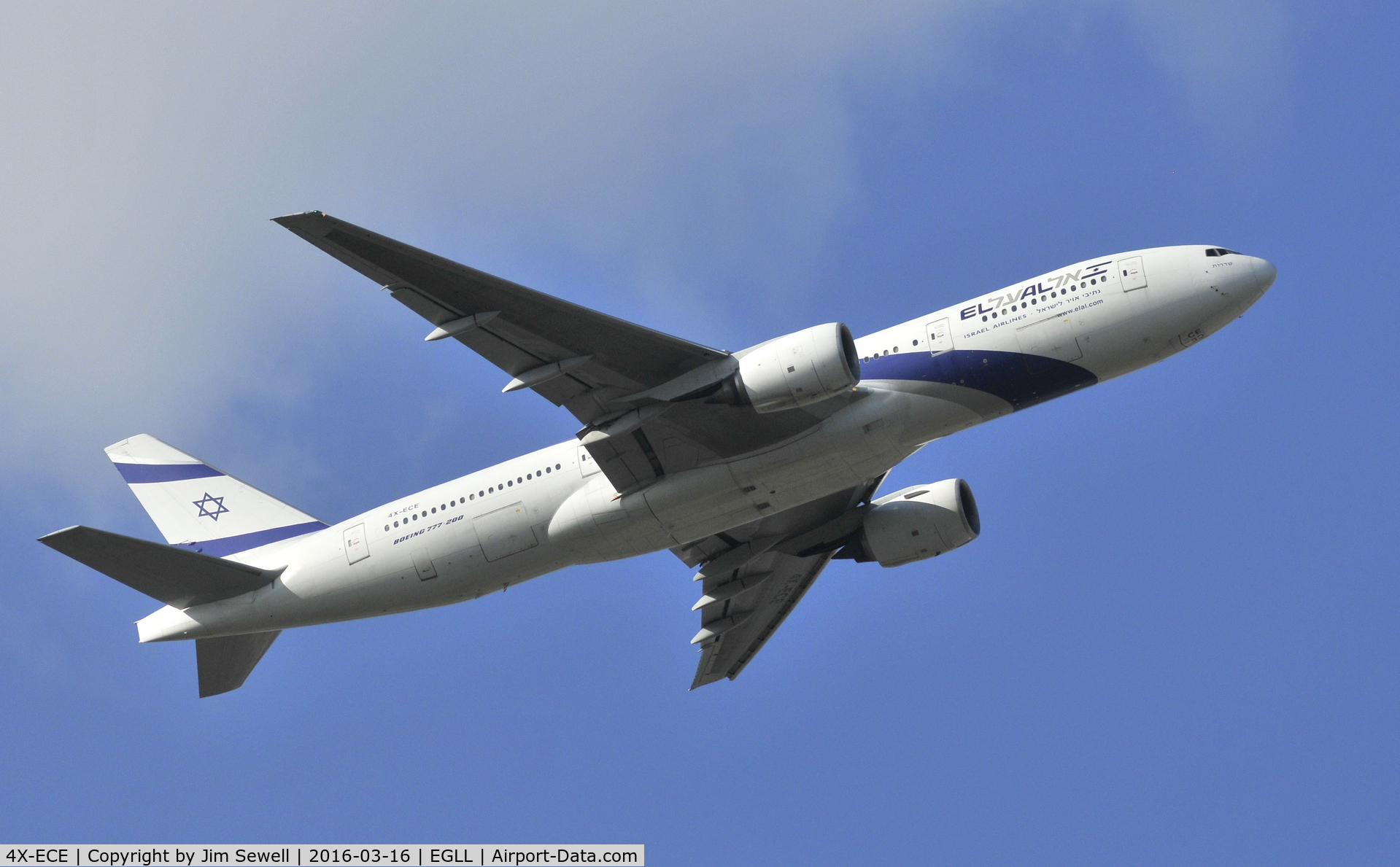 4X-ECE, 2007 Boeing 777-258/ER C/N 36083, Departing London Heathrow