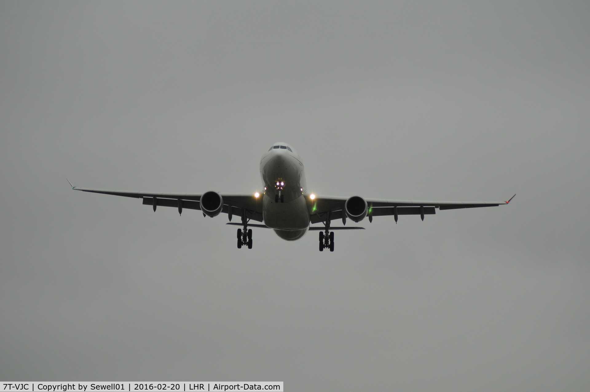 7T-VJC, 2015 Airbus A330-202 C/N 1649, Arriving LHR