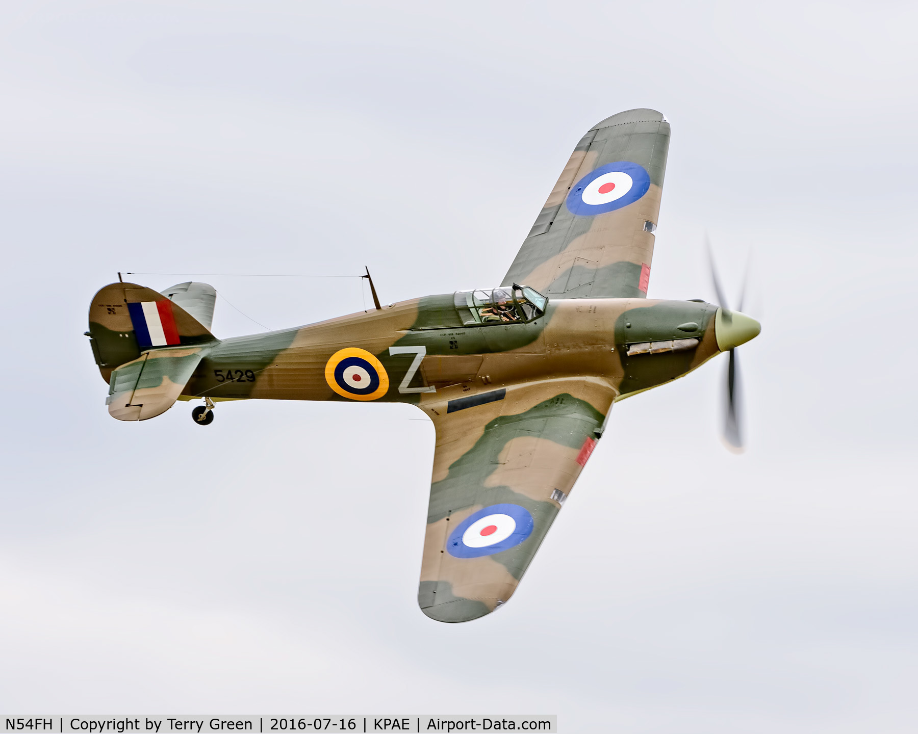 N54FH, 1941 Hawker (CCF) Hurricane Mk12A C/N CCF/R32007, Paine Field KPAE
