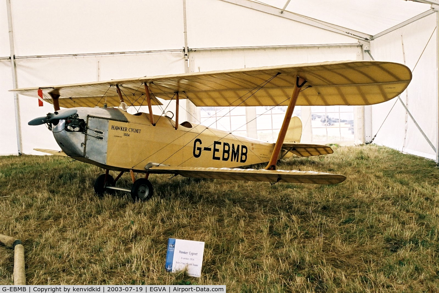 G-EBMB, 1924 Hawker Cygnet 1 C/N 1, In the 100 Years of Flight enclave at RIAT.