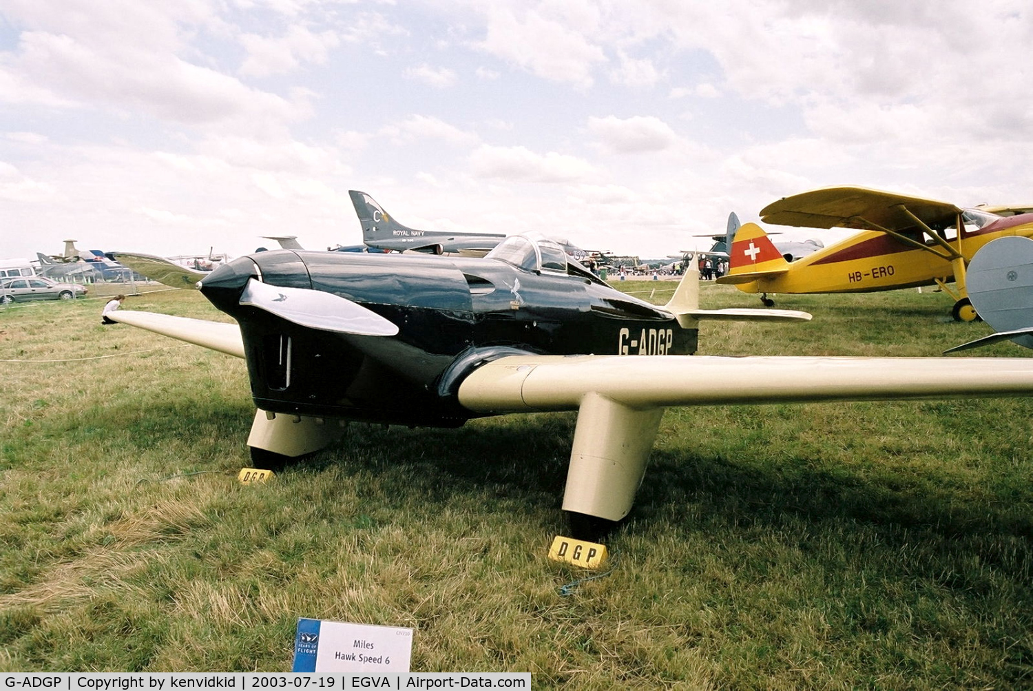 G-ADGP, 1935 Miles M.2L Hawk Speed Six C/N 160, In the 100 Years of Flight enclave at RIAT.