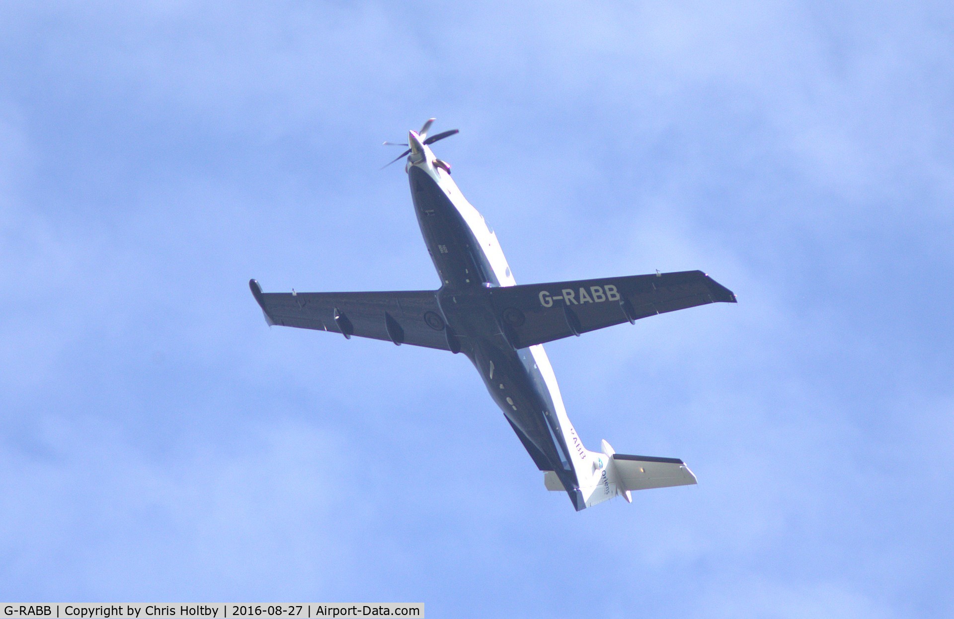 G-RABB, 2016 Pilatus PC-12/47E C/N 1626, After take-off from Biggin Hill