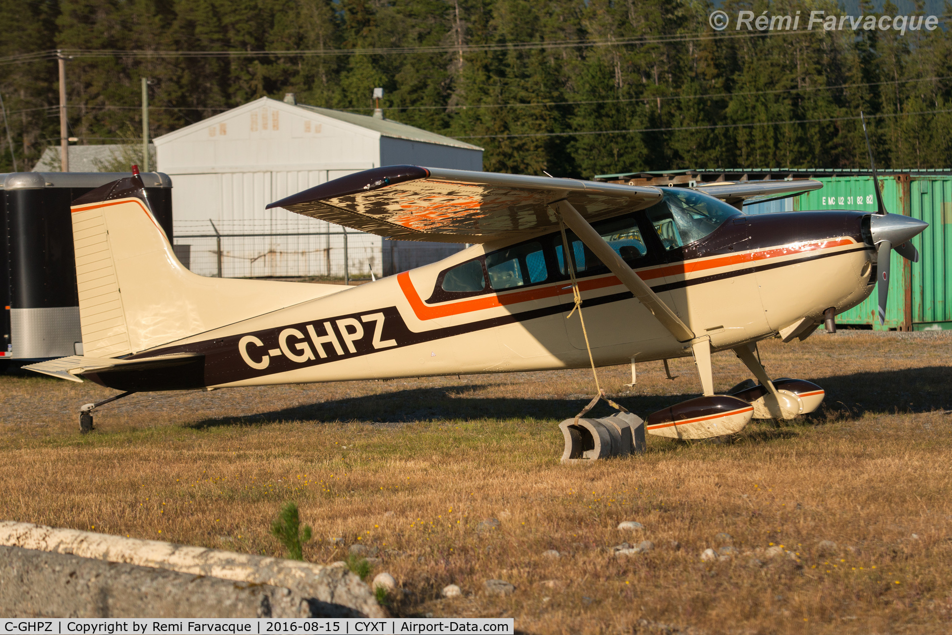 C-GHPZ, 1973 Cessna A185F Skywagon 185 C/N 18502189, Parked north of main terminal building.