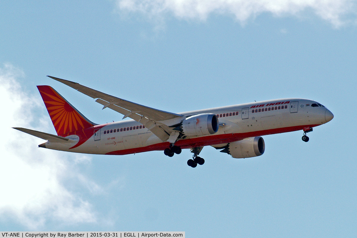 VT-ANE, 2013 Boeing 787-8 Dreamliner C/N 36280, Boeing 787-8 Dreamliner [36280] (Air India) Home~G 31/03/2015. On approach 27L.