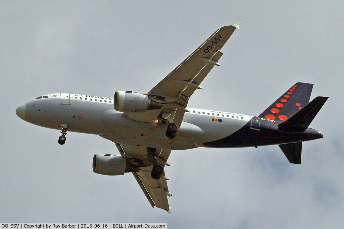 OO-SSV, 2004 Airbus A319-111 C/N 2196, Airbus A319-111 [2196] (Brussels Airlines) Home~G 16/06/2015. On approach 27R.