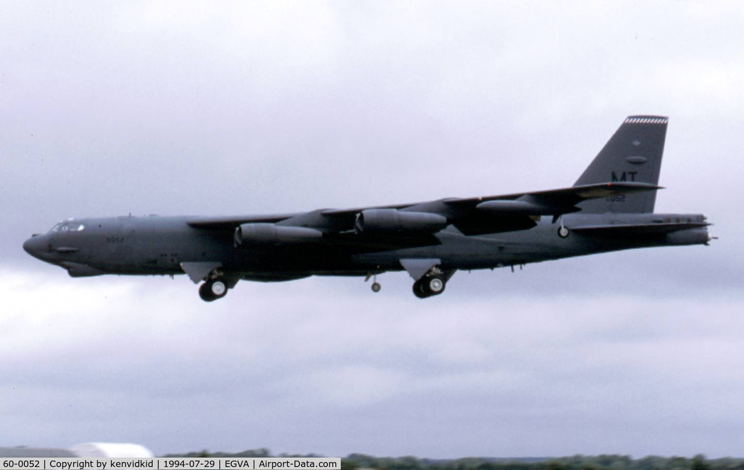 60-0052, 1960 Boeing B-52H Stratofortress C/N 464417, US Air Force arriving for RIAT.