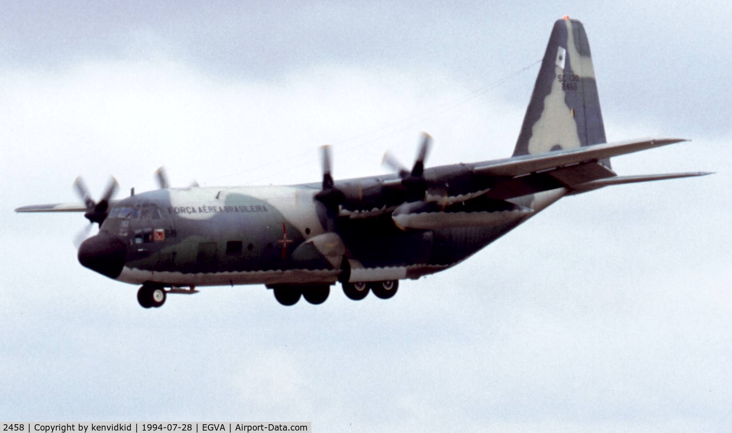 2458, 1968 Lockheed SC-130E Hercules C/N 382-4291, Brazilian Air Force arriving for RIAT.