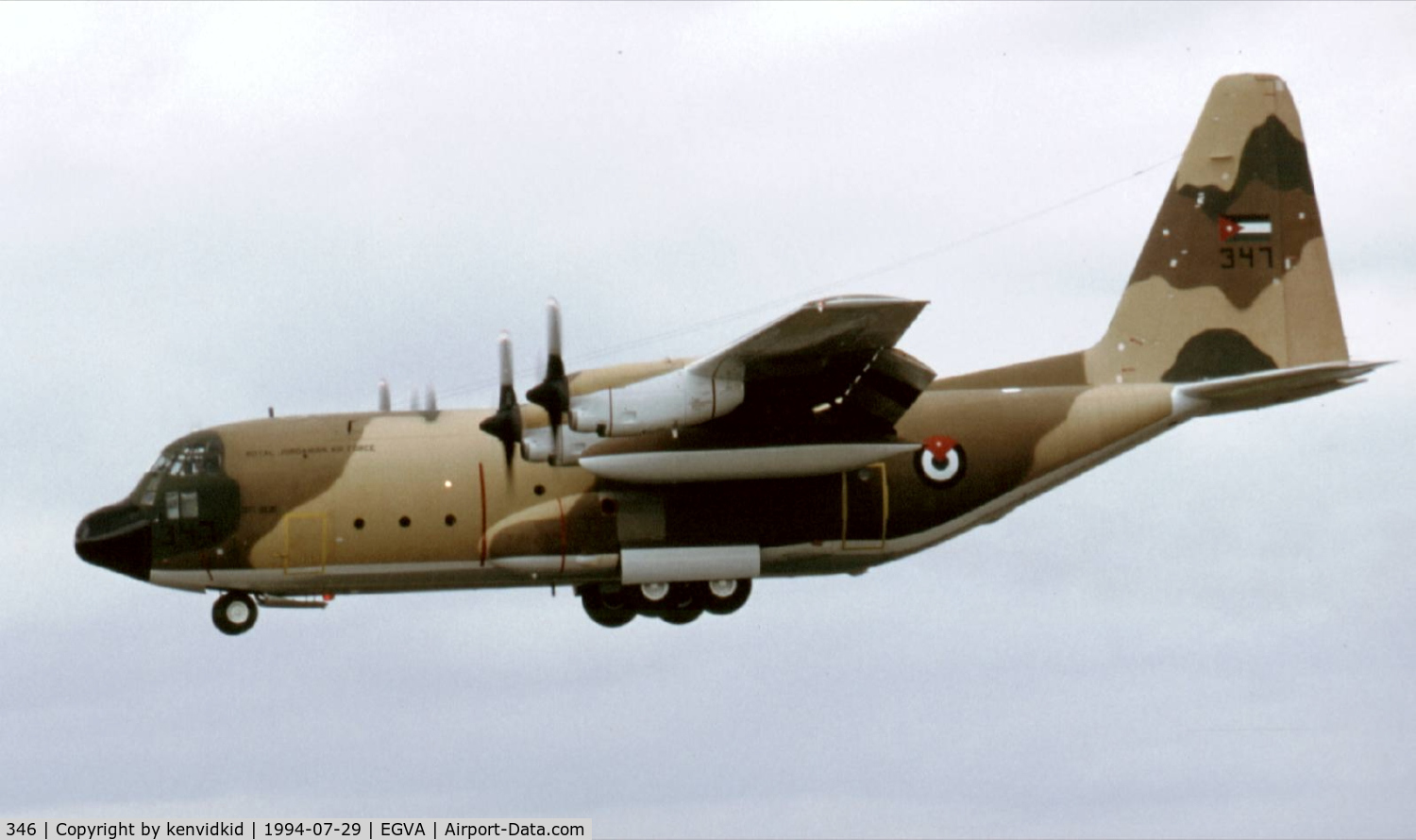 346, Lockheed C-130H Hercules C/N 382-4920, Jordanian Air Force arriving for RIAT.