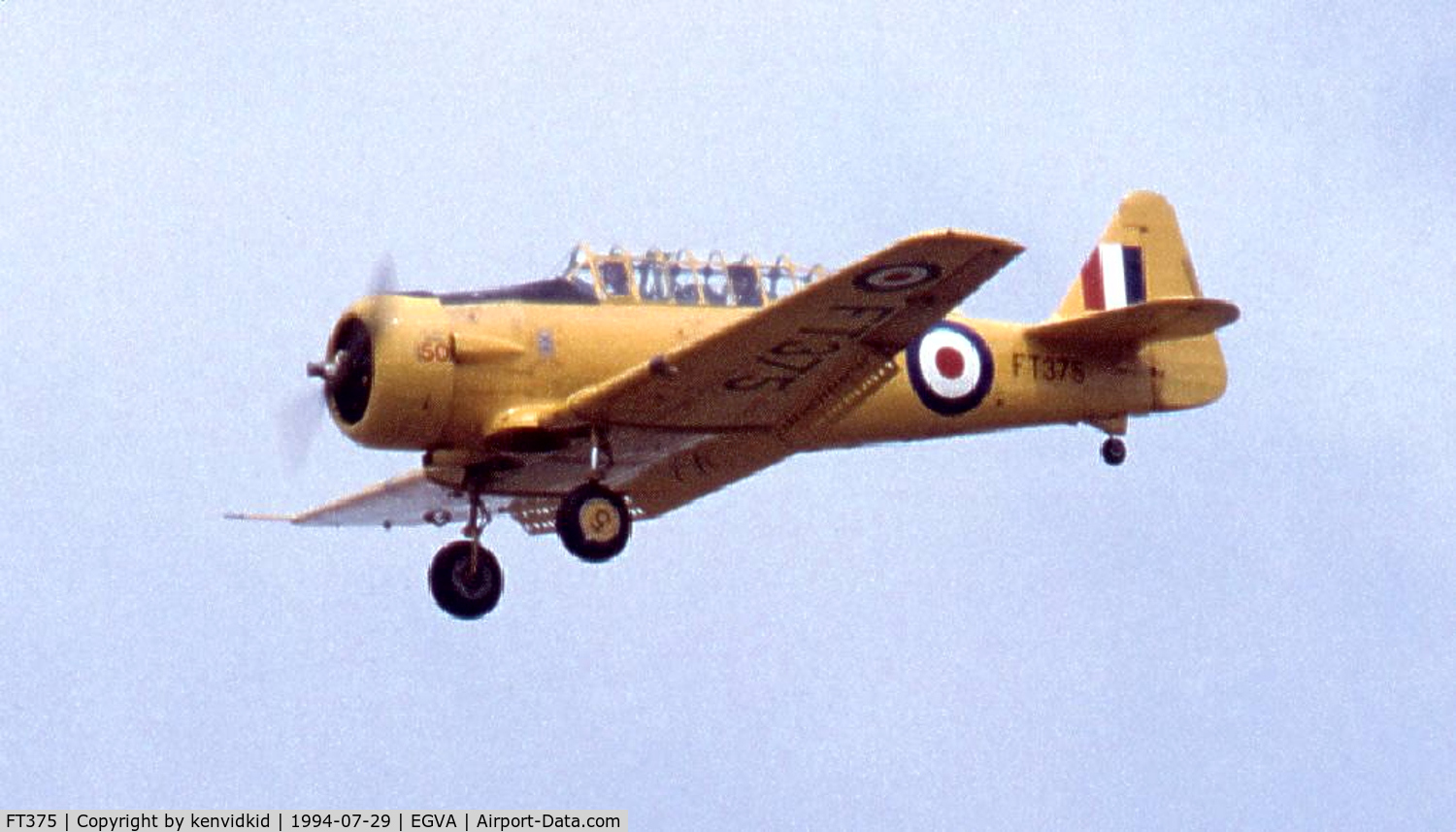 FT375, 1943 Noorduyn AT-16 Harvard IIB C/N 14A-1415, A&AEE arriving at RIAT.