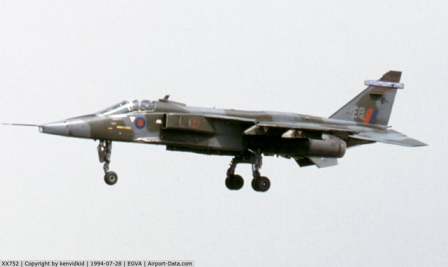 XX752, 1975 Sepecat Jaguar GR.1A C/N S.49, Royal Air Force arriving at RIAT.