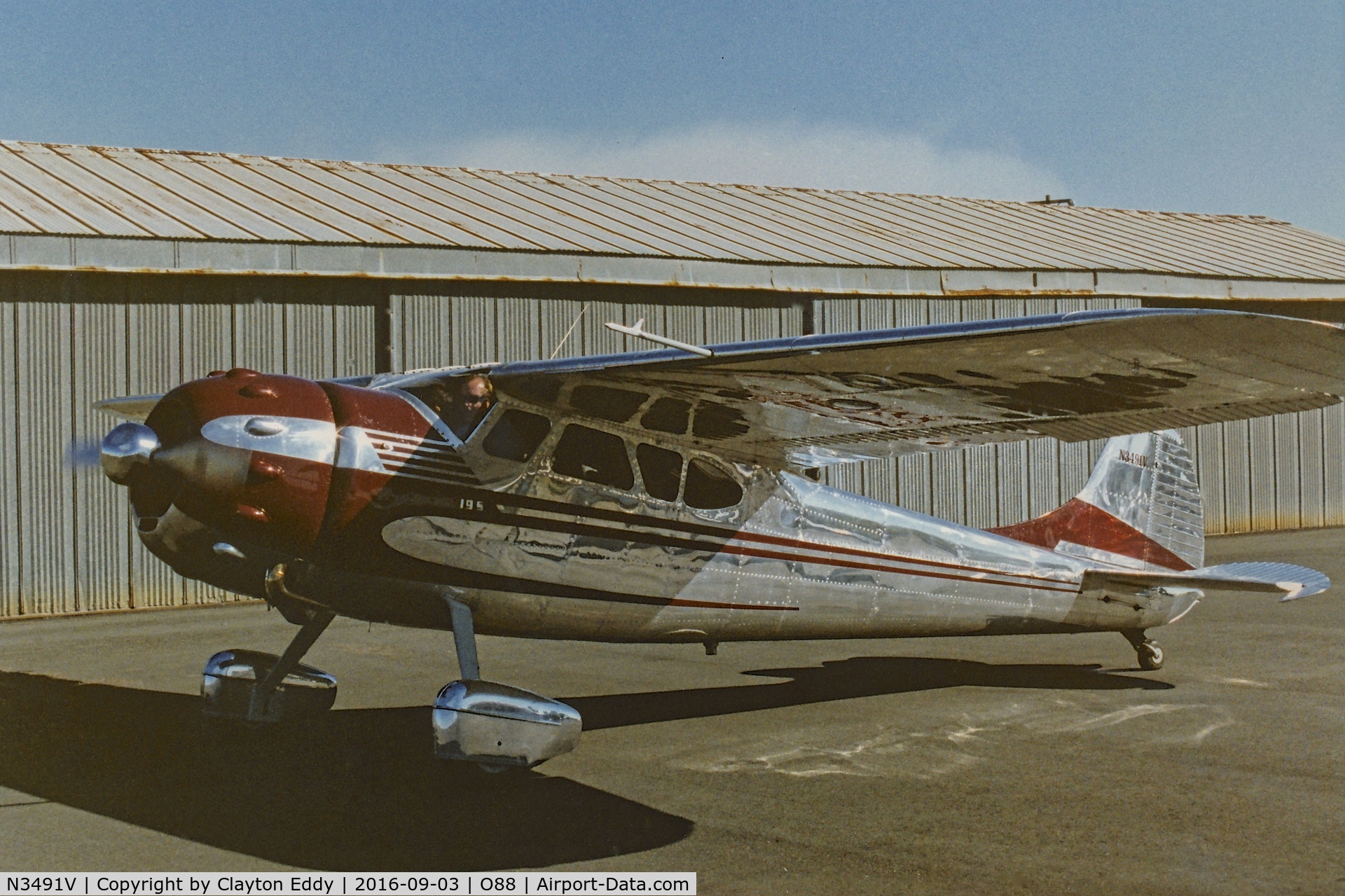 N3491V, 1948 Cessna 195 C/N 7195, N3491V at the old Rio Vista Airport in California.