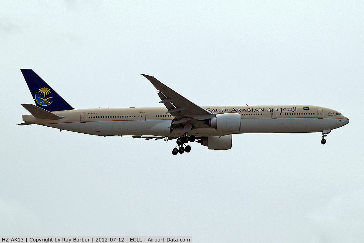 HZ-AK13, 2012 Boeing 777-368/ER C/N 41049, Boeing 777-368ER [41049] (Saudia) Home~G 12/07/2012. On approach 27L.
