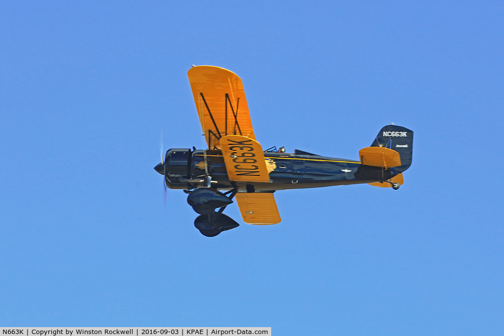 N663K, 1930 Stearman 4-E Junior Speedmail C/N 4005, Taken at Paine Field, Everett, WA (KPAE) during Historic Flight Foundation's 