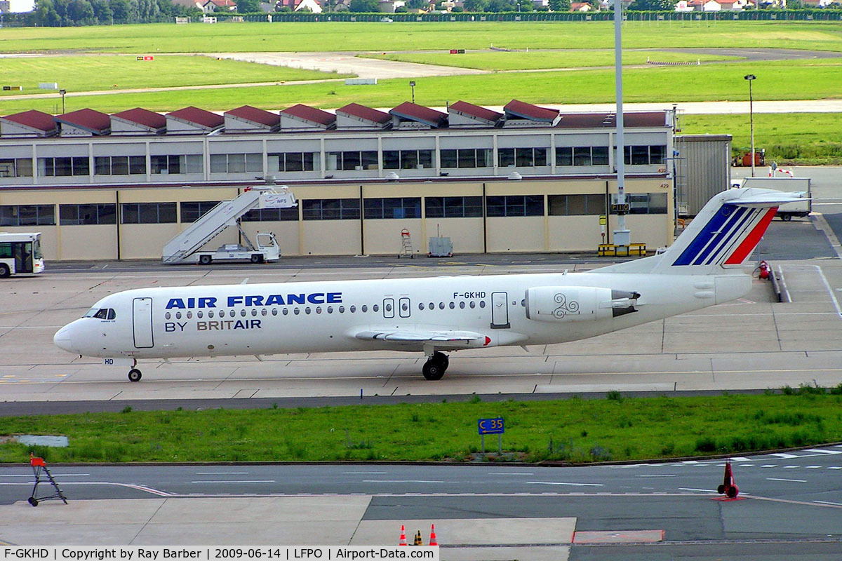 F-GKHD, 1992 Fokker 100 (F-28-0100) C/N 11381, Fokker F-100 [11381] (Brit Air/Air France) Paris-Orly~F 14/06/2009