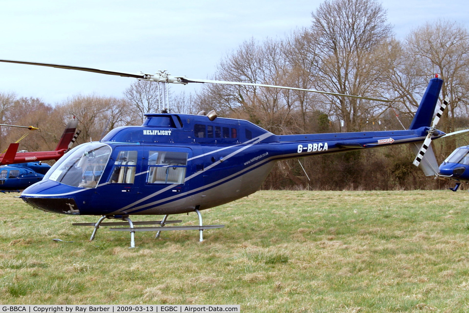 G-BBCA, 1973 Bell 206B JetRanger II C/N 1101, Bell 206B-2 Jet Ranger II [1101] (Heliflight) Cheltenham Racecourse~G 13/03/2008
