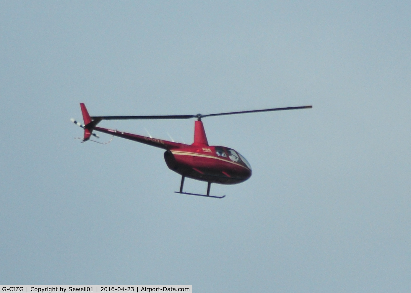 G-CIZG, 2016 Robinson R66 Turbine C/N 0698, Overhead