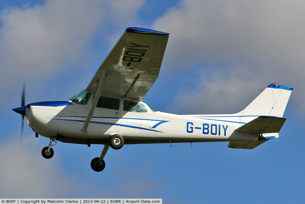 G-BOIY, 1976 Cessna 172N C/N 172-67738, Cessna 172N Skyhawk at The Real Aeroplane Club's Helicopter Fly-In, Breighton Airfield, September 2013.
