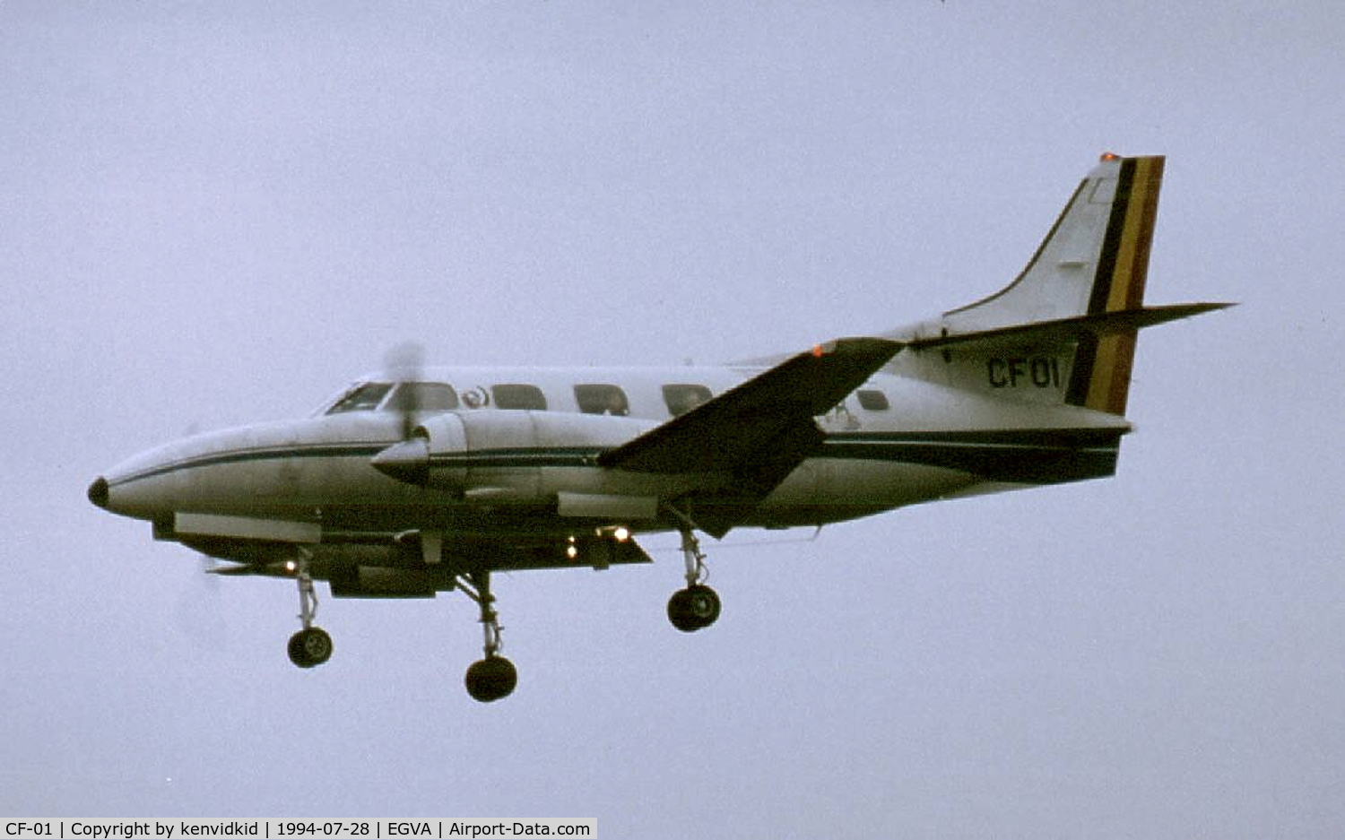 CF-01, 1975 Swearingen SA-226T Merlin IIIA C/N T-259, Belgian Air Force landing at RIAT.