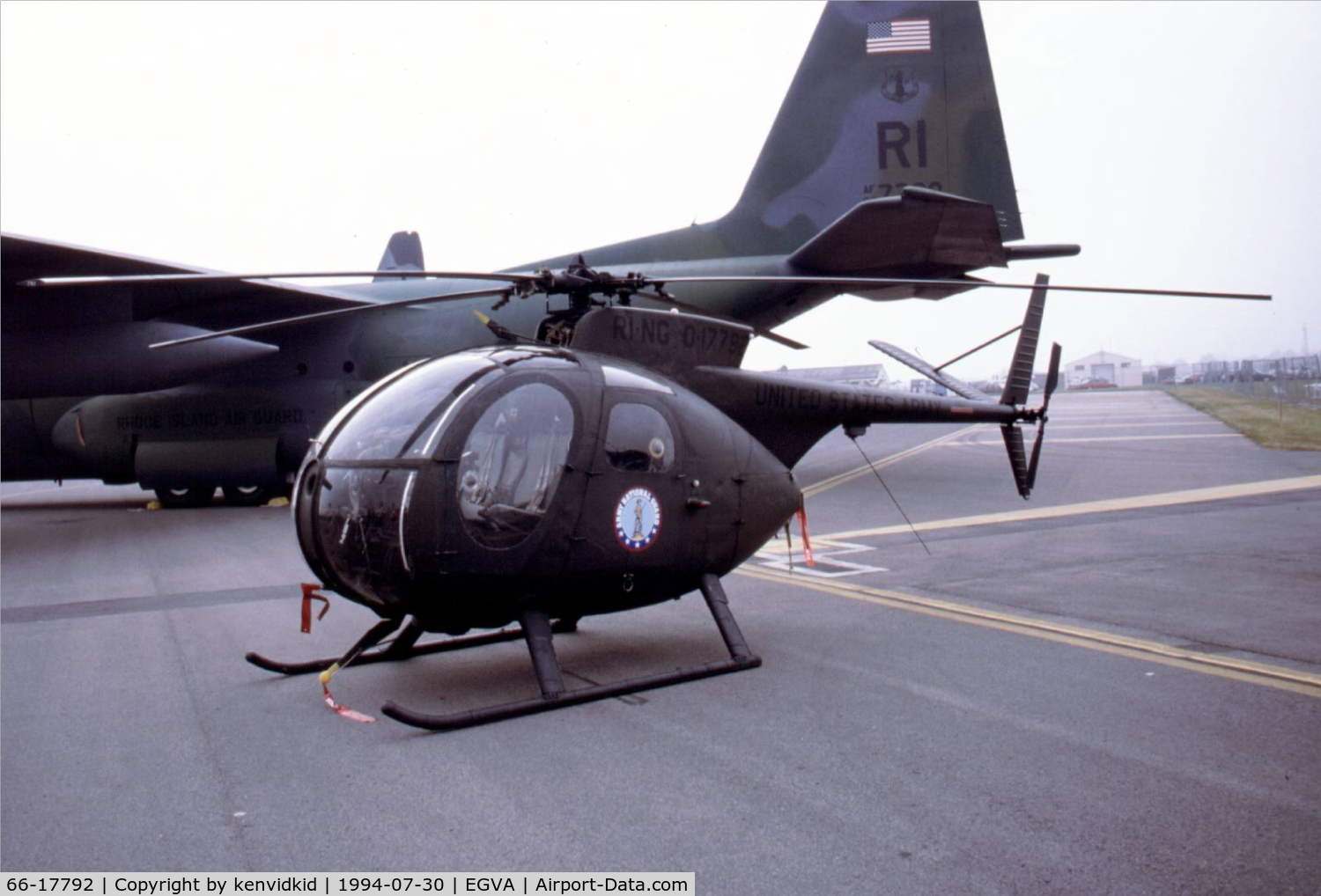 66-17792, 1966 Hughes OH-6A Cayuse C/N 0343, US ANG on static display, hitched a ride in the Rhode Island C-130.