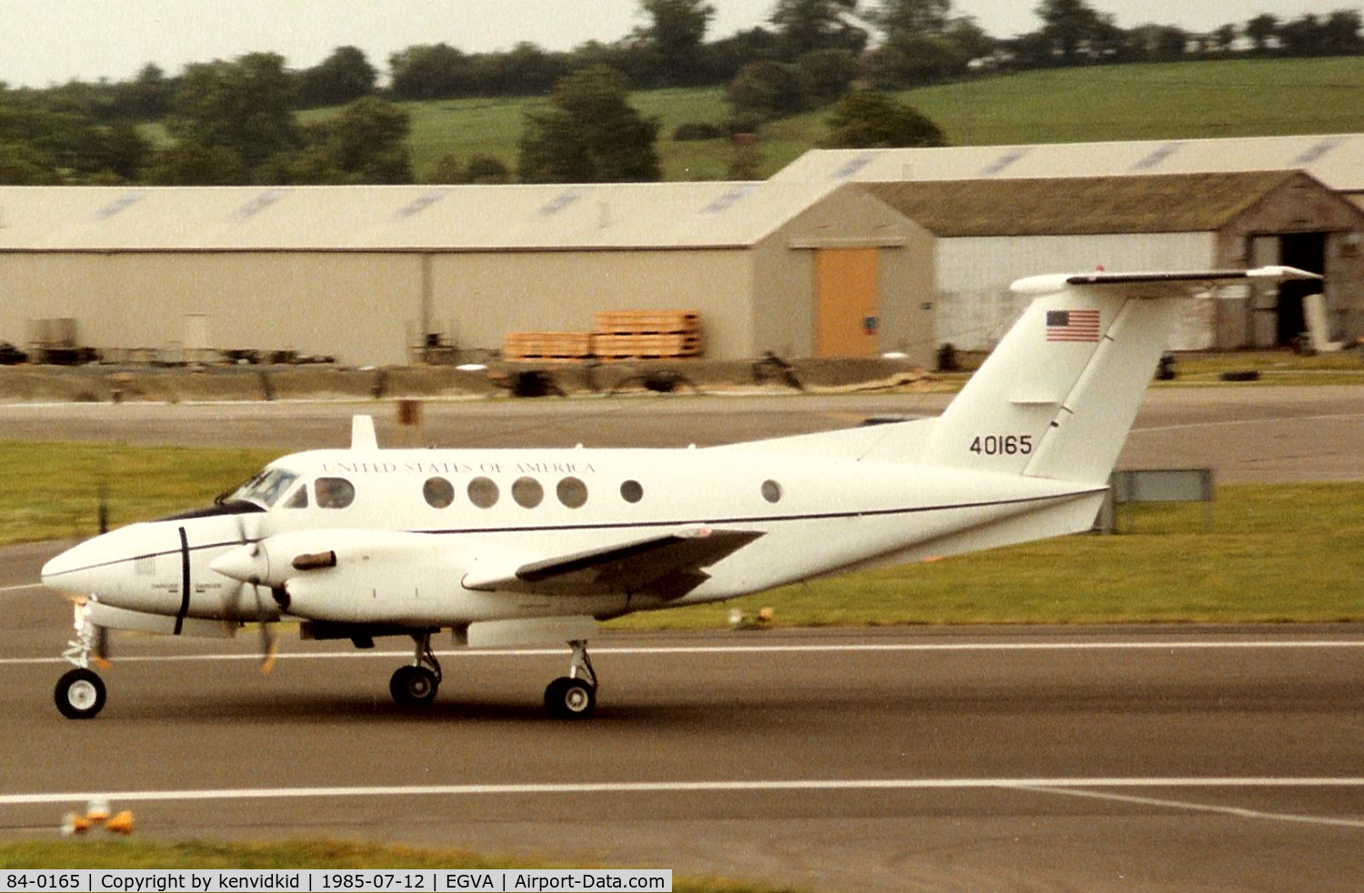 84-0165, 1984 Beech C-12F Huron C/N BL-095, US Army arriving at IAT.