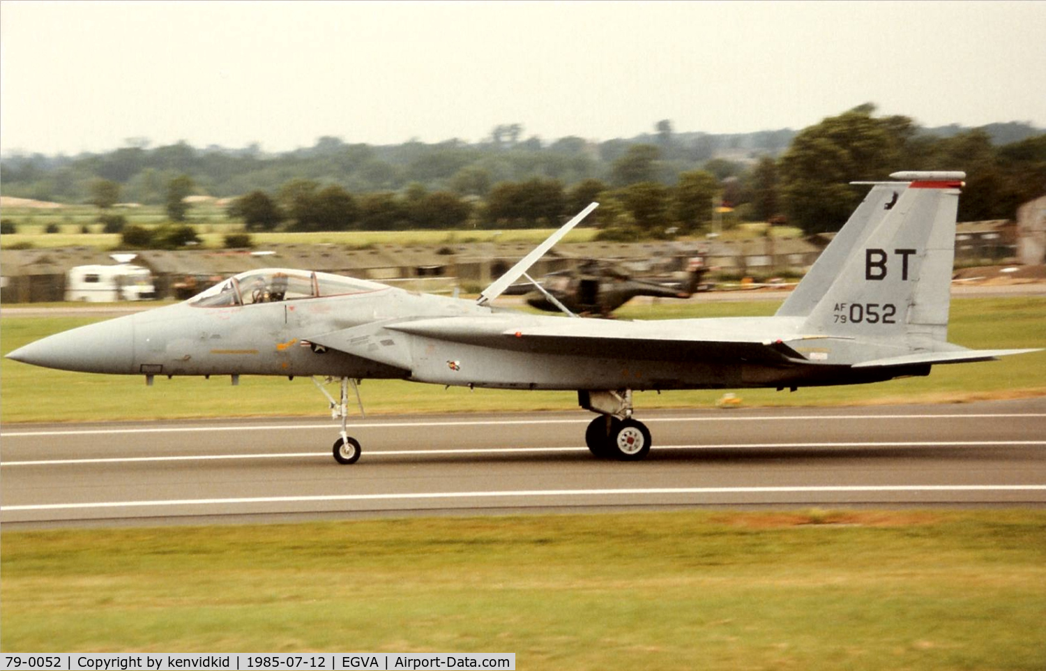 79-0052, 1979 McDonnell Douglas F-15C Eagle C/N 0595/C121, US Air Force arriving at IAT.