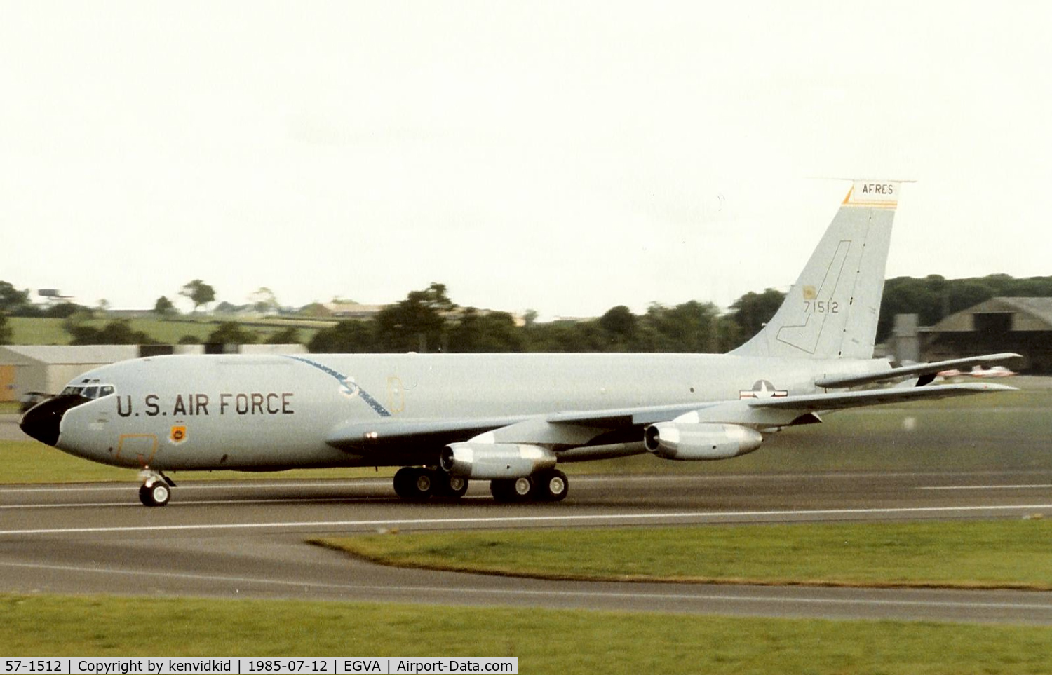 57-1512, 1958 Boeing KC-135E Stratotanker C/N 17583, United States Air Force Reserve arriving at IAT.