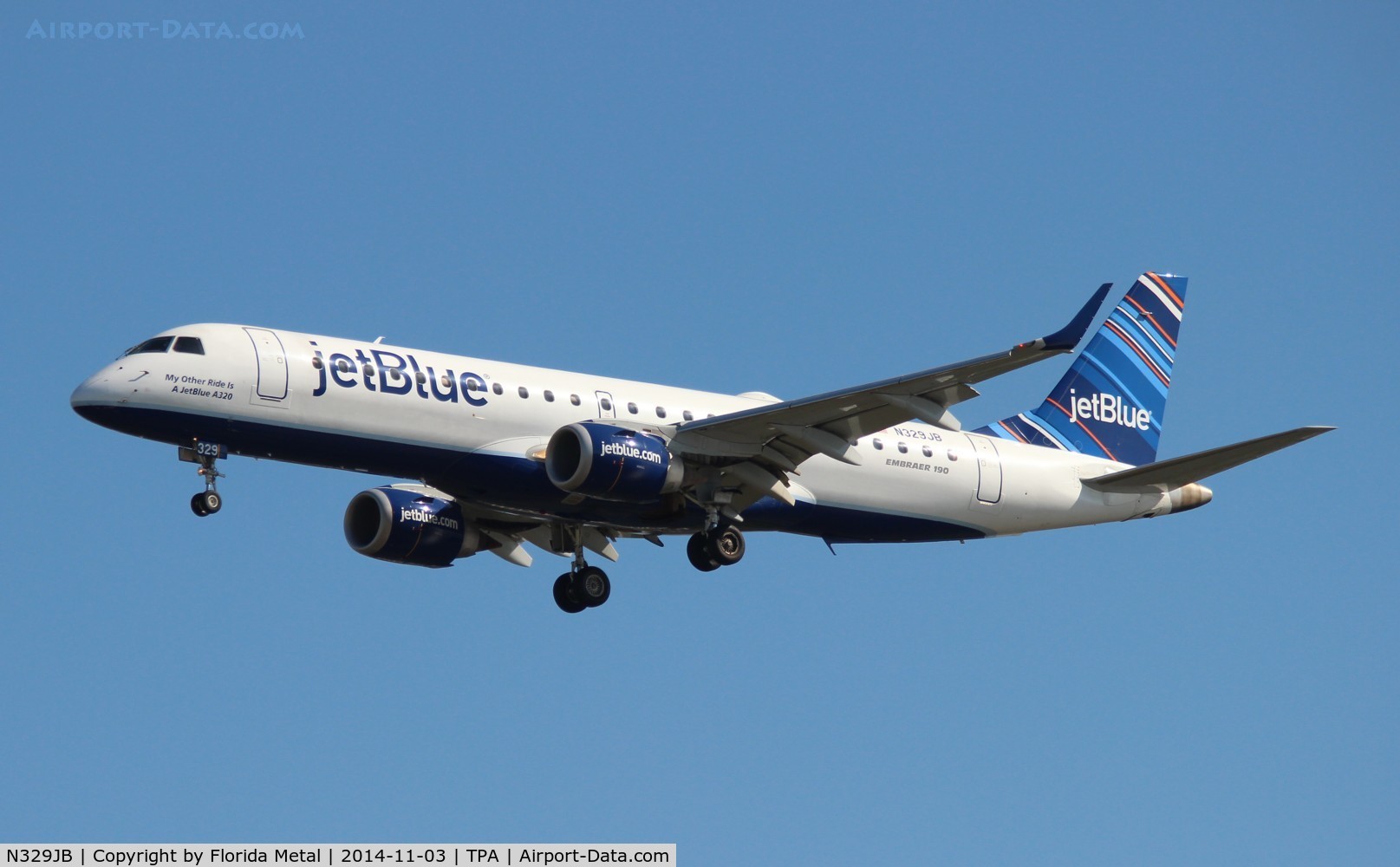 N329JB, Embraer ERJ-190-100 IGW 190AR C/N 19000433, Jet Blue
