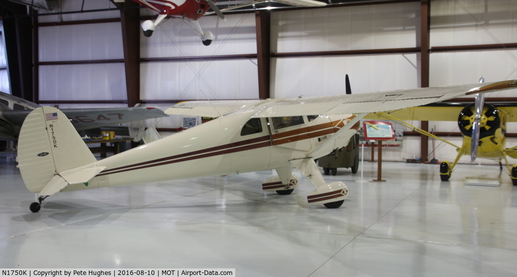 N1750K, 1946 Luscombe 8E Silvaire C/N 4477, N1750K Luscombe 8E c/n 4477  at Dakota Territory Air Museum, Minot North Dakota