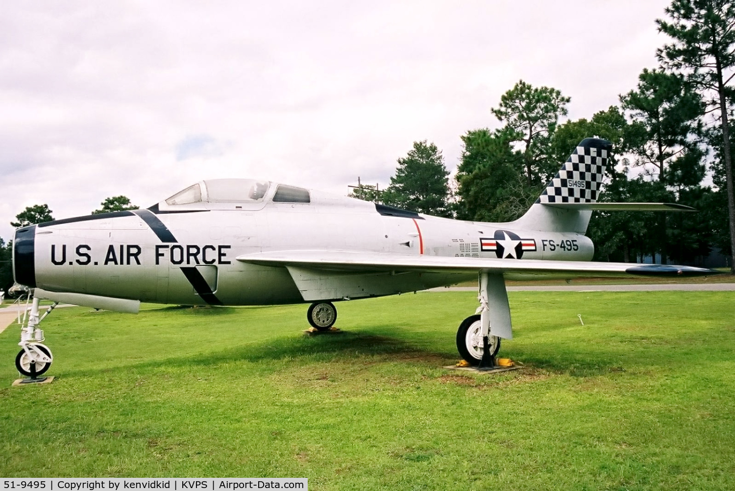 51-9495, 1951 General Motors F-84F-35-GK Thunderstreak C/N Not found 51-9495, At the Eglin Memorial Air Park.