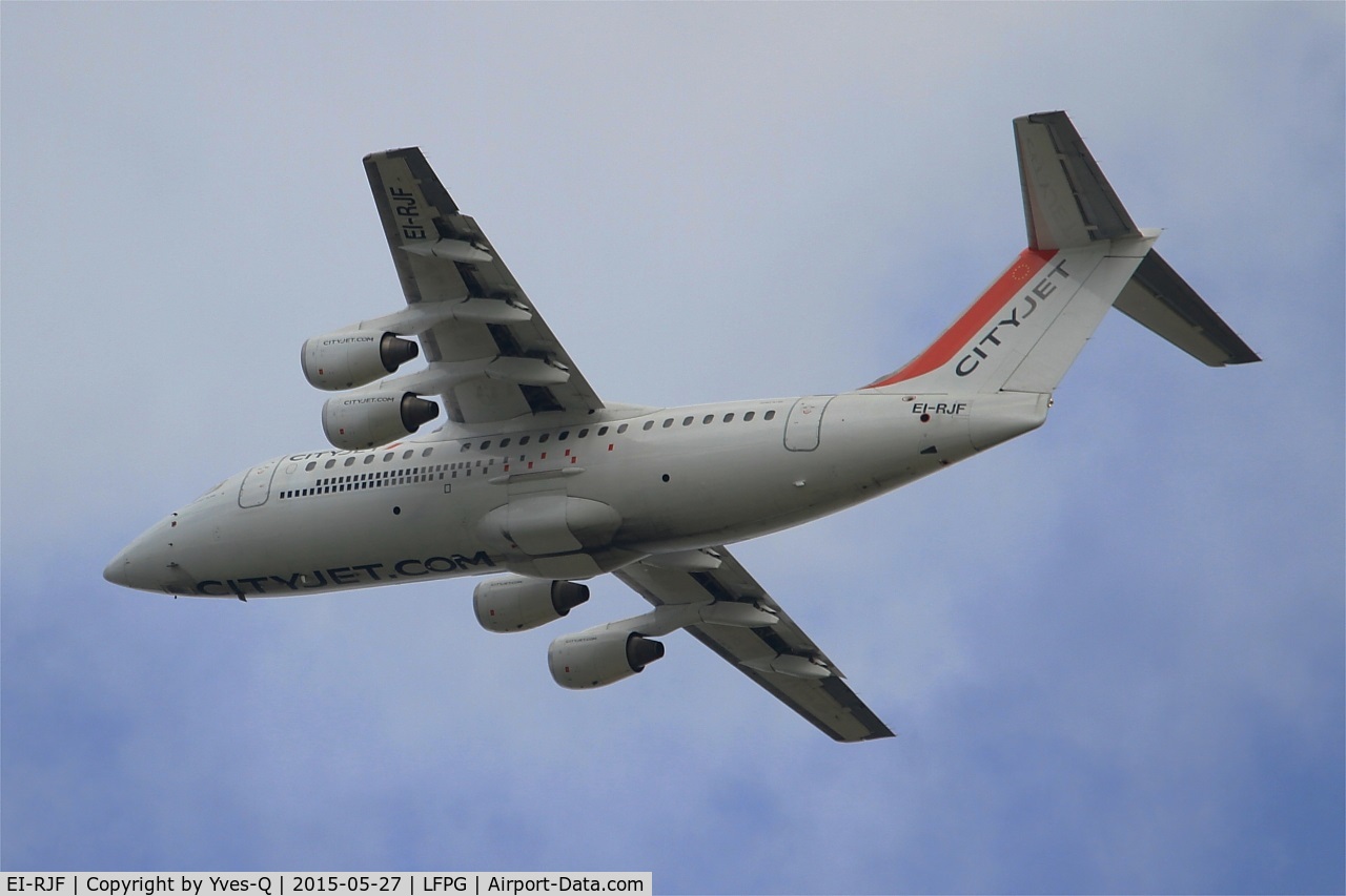 EI-RJF, 1998 British Aerospace Avro 146-RJ85A C/N E2337, British Aerospace RJ85A, Take off rwy 27L, Paris-Roissy Charles De Gaulle airport (LFPG-CDG)