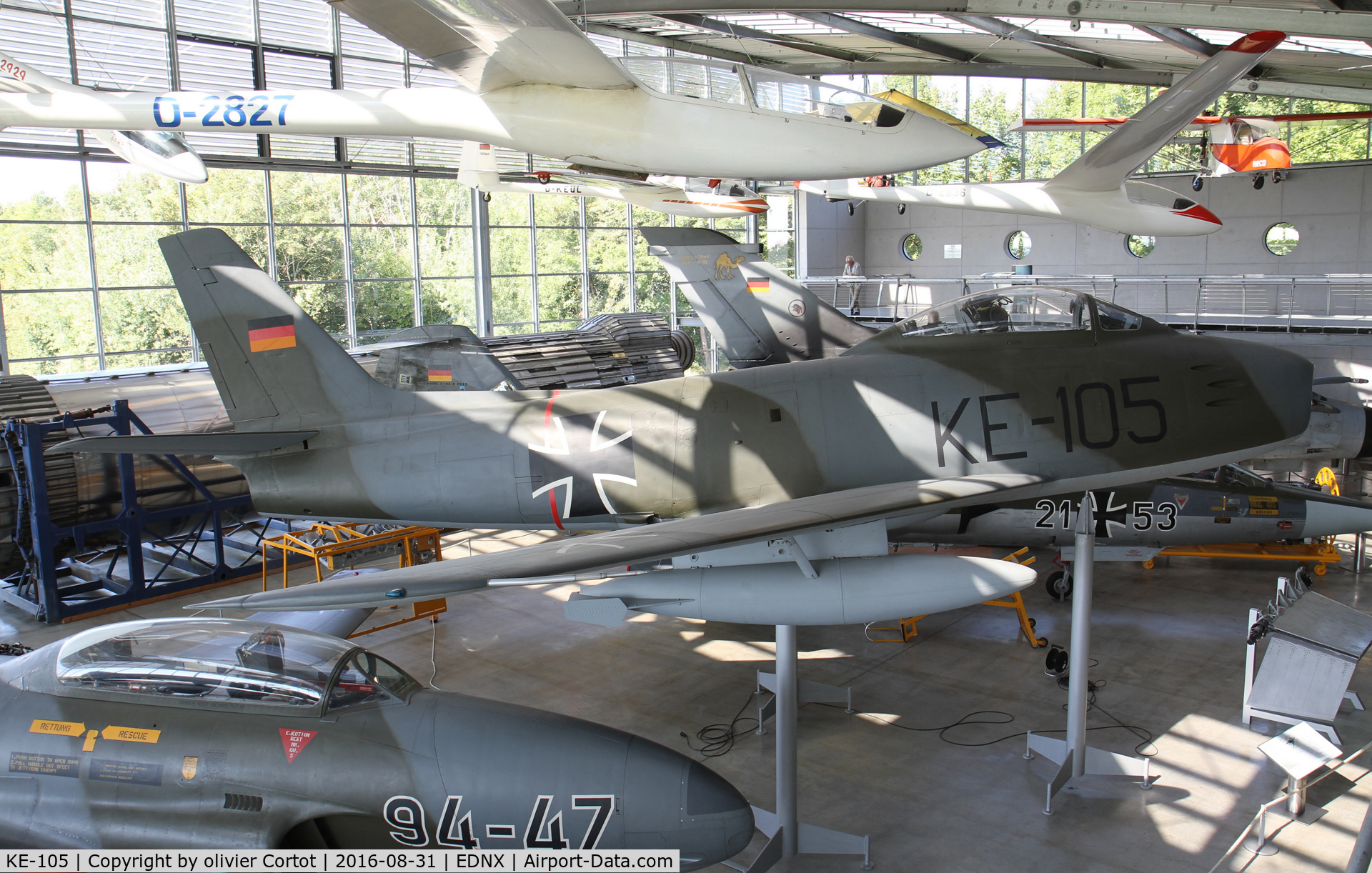 KE-105, Canadair CL-13B Sabre 6 C/N S6-1659, Looks like new. In Deutsches Museum Flugwerft Schleissheim, near Munich.