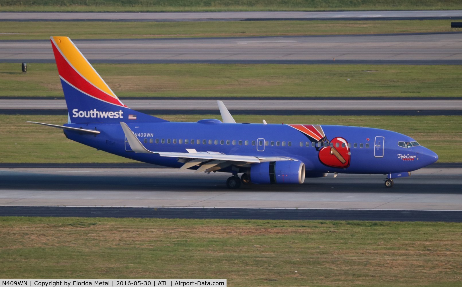 N409WN, 2001 Boeing 737-7H4 C/N 27896, Southwest Triple Crown