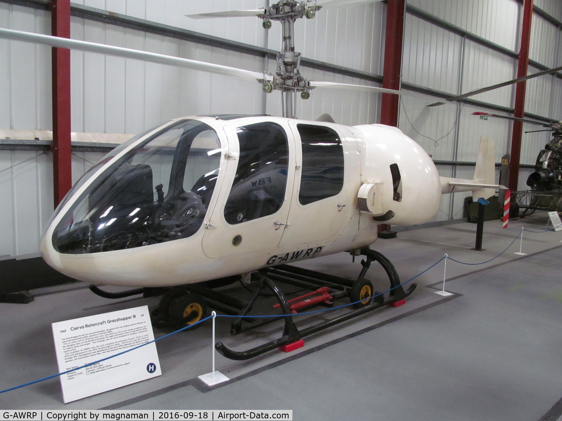 G-AWRP, 1968 Servotec Cierva CR.LTH1 Grasshopper II C/N GB.1, Unique chopper. At The Helicopter Museum, Weston-super-Mare, UK.
