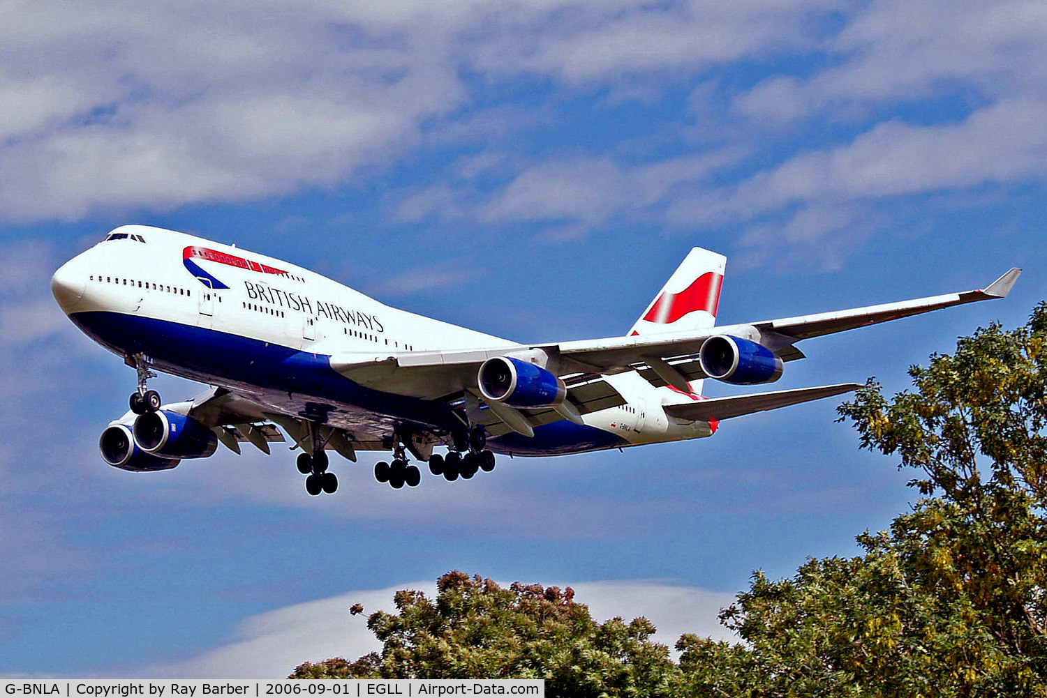 G-BNLA, 1989 Boeing 747-436 C/N 23908, Boeing 747-436 [23908] (British Airways) Heathrow~G 01/09/2006. On approach 27L.