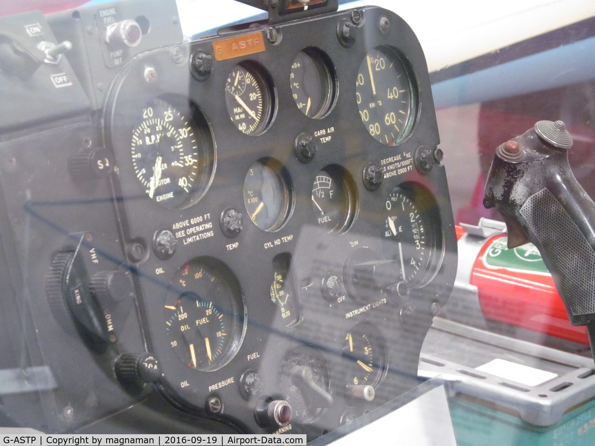 G-ASTP, 1961 Hiller UH-12C C/N 1045, cockpit view through perspex