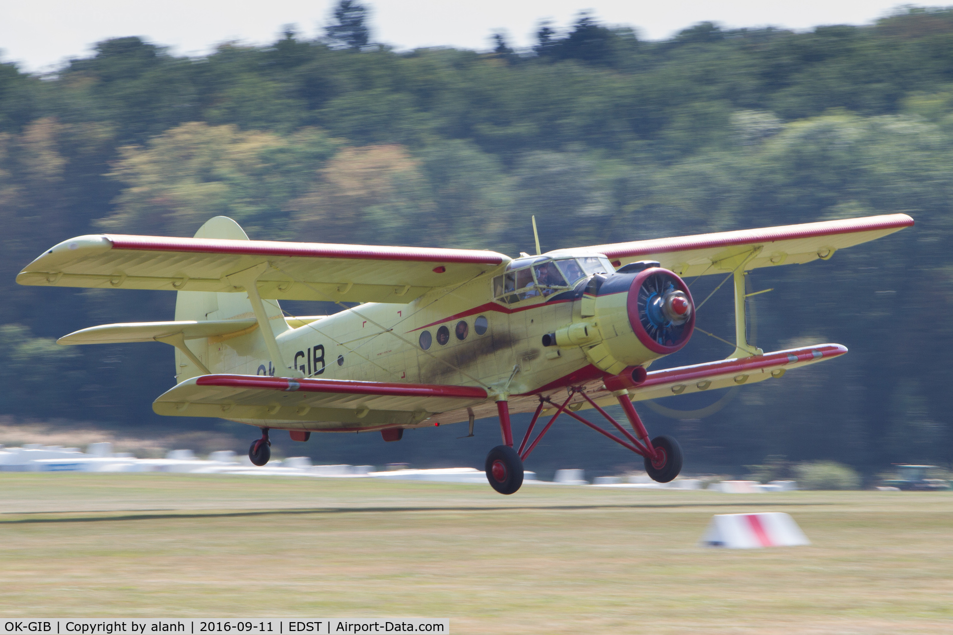 OK-GIB, 1976 Antonov (PZL-Mielec) An-2 C/N 1G168-01, Departing the 2016 Hahnweide Oldtimer Fliegertreffen