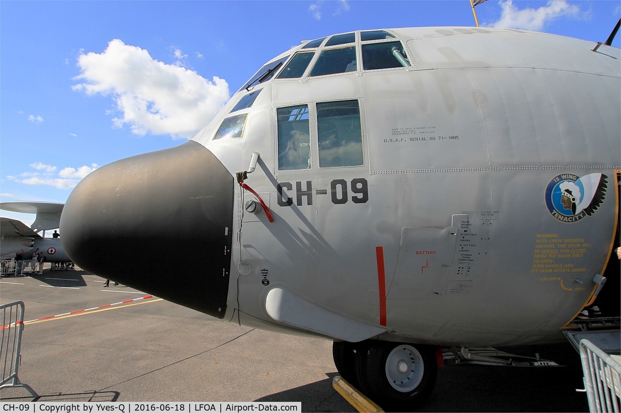 CH-09, 1973 Lockheed C-130H Hercules C/N 382-4479, Belgian Air Force Lockheed C-130H Hercules, Static display, Avord Air Base 702 (LFOA) Open day 2016
