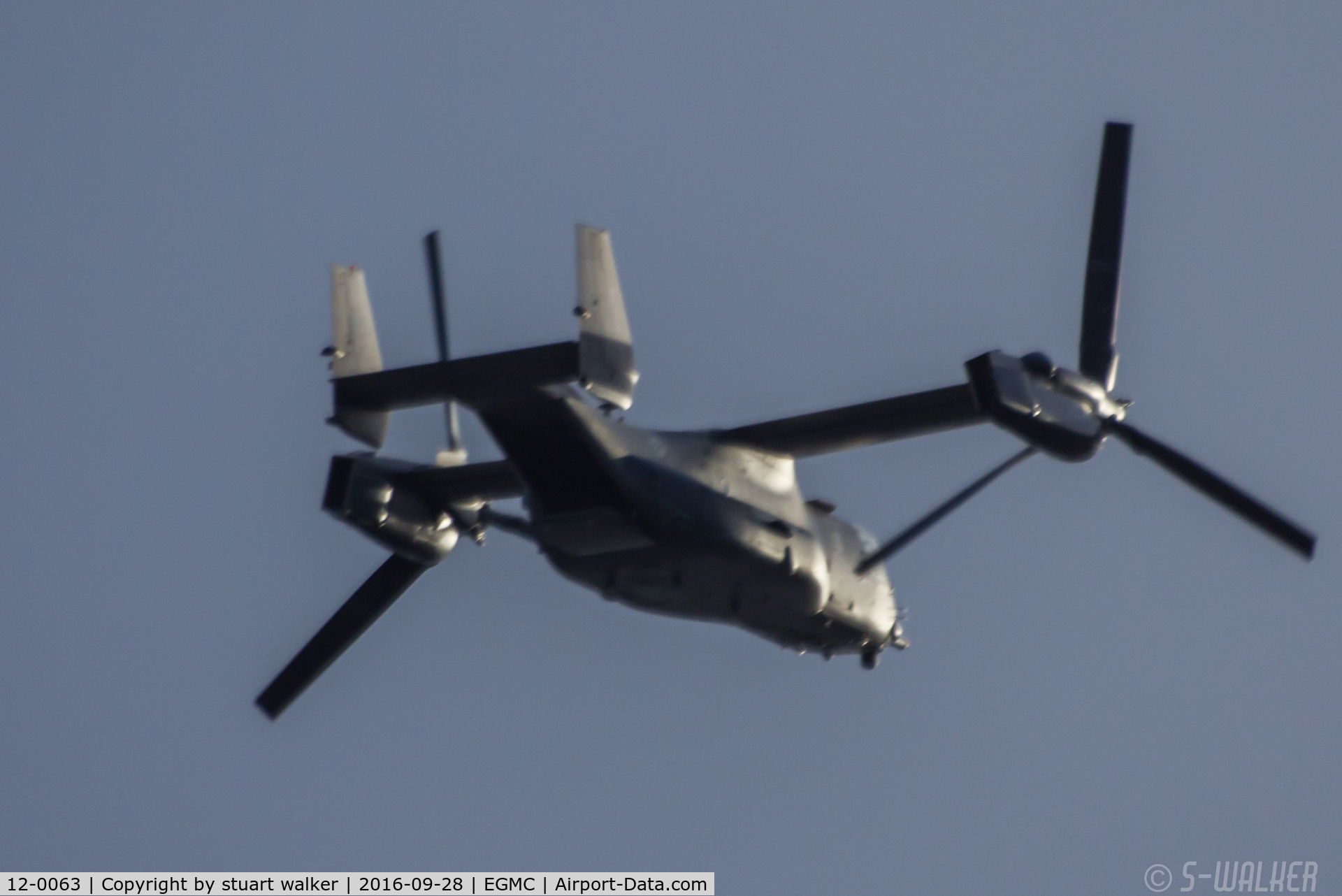 12-0063, 2012 Bell-Boeing CV-22B Osprey C/N D1044, pass over southend on sea