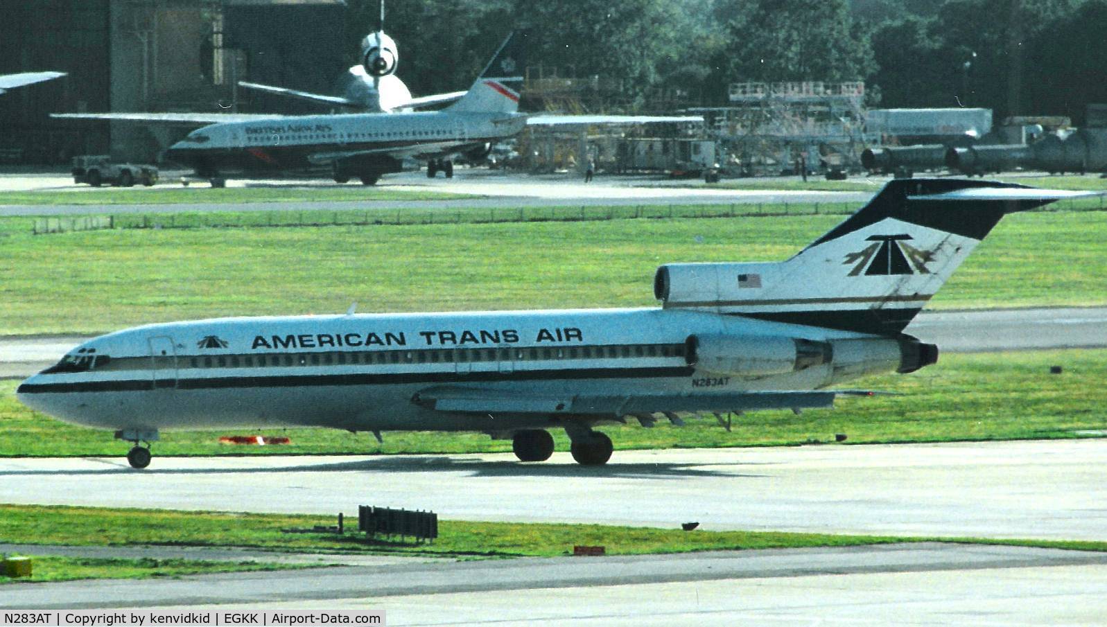 N283AT, 1967 Boeing 727-22 C/N 19150, American Trans Air, leased by British Airways.