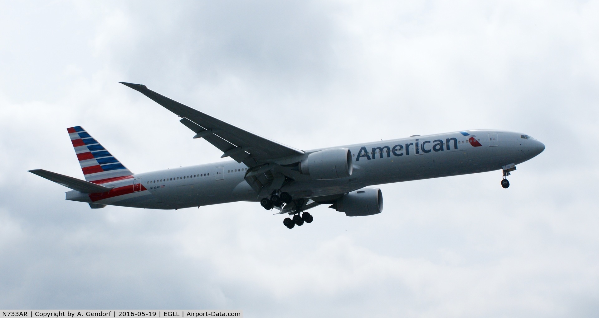 N733AR, 2015 Boeing 777-323/ER C/N 33524, American Airlines, seen here on short finals at London Heathrow(EGLL)
